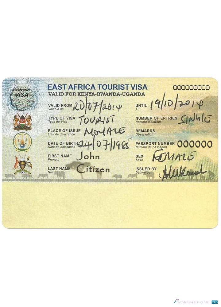 Download EAST AFRICA tourist visa Photoshop template